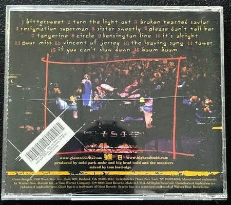 Big Head Todd And The Monsters – Live Monsters (CD, 1998, Giant Records 9 24714-2) - Maple City Music