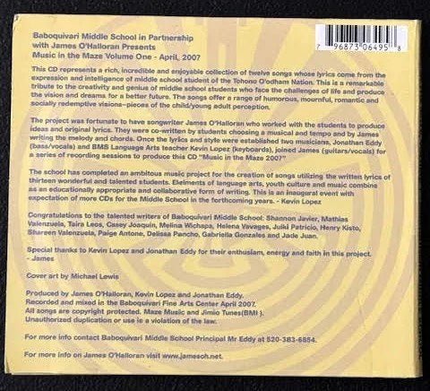 James O’Halloran Presents Babouquivari Middle School – Music In The Maze Youth (CD, Album, 2007, Maze Music / Jimo Tunes) - Maple City Music