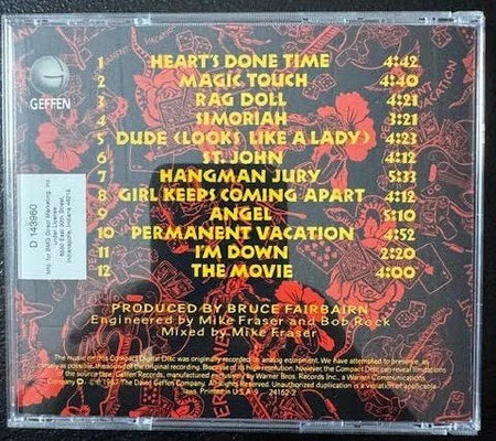 Aerosmith – Permanent Vacation (CD, Album, Club Edition, SRC/ARC, 1987, Geffen Records 9 24162-2) - Maple City Music
