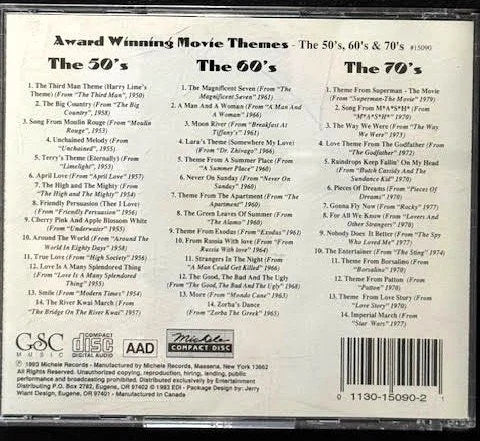 The London Pops Orchestra, Nelson Corbin – Award Winning Movie Themes - The 50's, 60's & 70's (Used) - Maple City Music