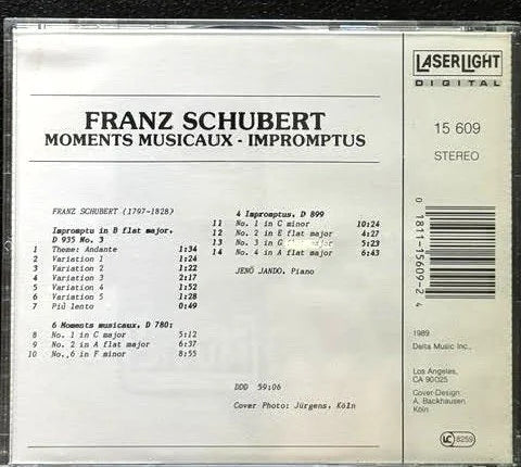 Franz Schubert – Moments Musicaux • Impromptus (CD, 1989, LaserLight Digital 15 609) - Maple City Music