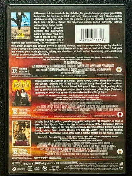 El Mariachi / Desperado / Once Upon a Time in Mexico – 3 Film Collection (DVD, Columbia Pictures / Sony Pictures) - Maple City Music