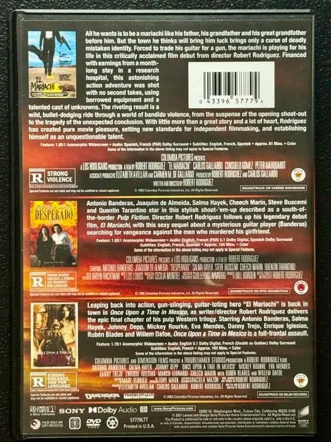 El Mariachi / Desperado / Once Upon a Time in Mexico – 3 Film Collection (DVD, Columbia Pictures / Sony Pictures) - Maple City Music