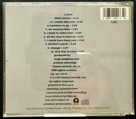 Melissa Etheridge – Your Little Secret (CD, 1995, Island I2 24154, Club Edition) - Maple City Music