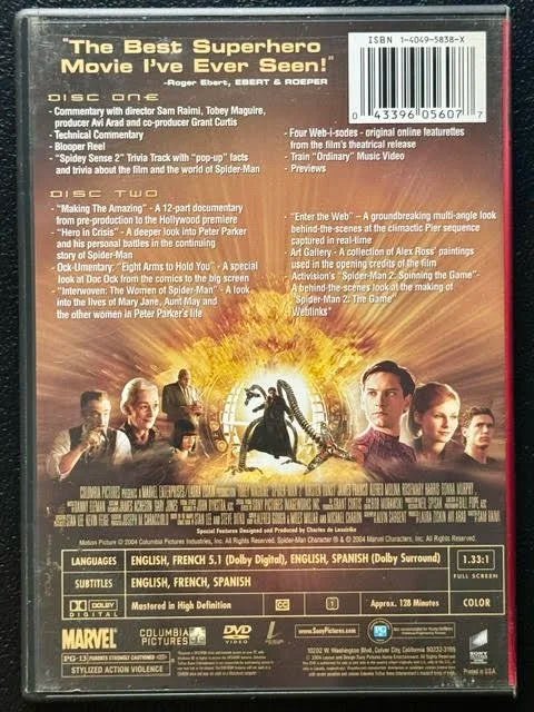 Spider-Man 2 – Special Edition (DVD, 2004, Columbia Pictures / Sony Pictures) - Maple City Music