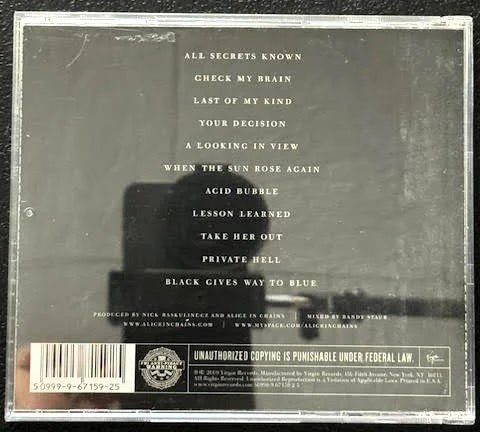 Alice In Chains – Black Gives Way To Blue (CD, Album, Sony DADC, Pitman Pressing, 2009, Virgin / EMI 509999 67159 2 5) - Maple City Music