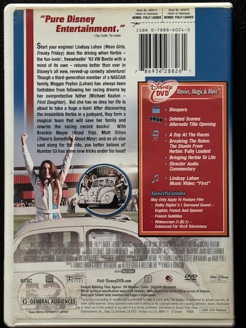 Herbie: Fully Loaded (DVD, 2005) - Maple City Music
