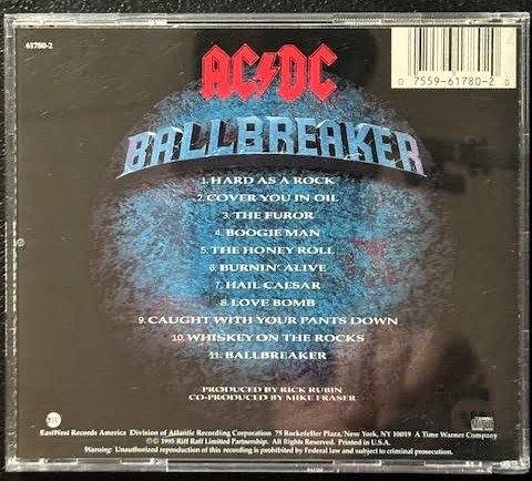 AC/DC – Ballbreaker (CD, Album, SRC, 1995, EastWest Records America 61780-2) - Maple City Music