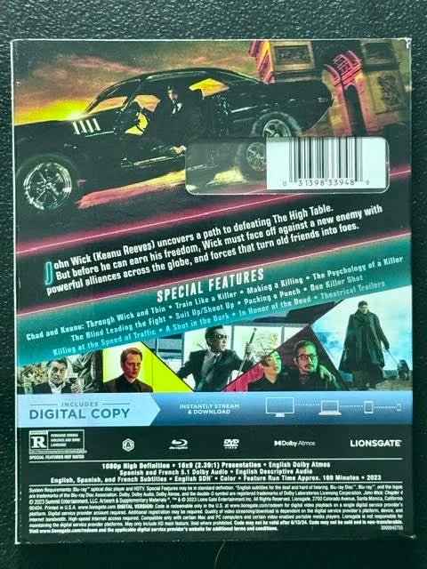 John Wick: Chapter 4 (DVD, 2023, Lionsgate) - Maple City Music