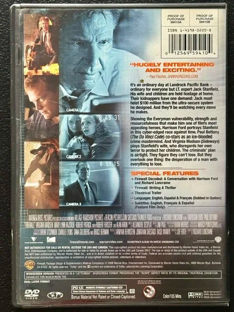 Firewall (DVD, Widescreen Edition, 2006, Warner Bros. Home Entertainment) - Maple City Music
