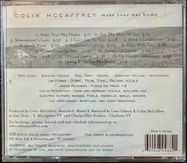 Colin McCaffrey – Make Your Way Home (CD, 2003, Independent) - Maple City Music