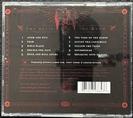 Heaven & Hell – The Devil You Know (CD, 2009, Rhino Records R2 519468 / R2 518862) - Maple City Music